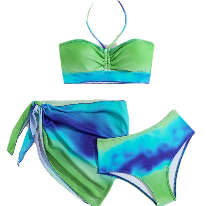 Dame bikini sæt med modigt bandeau-top og kreativt indpakningsskørt Stilla
