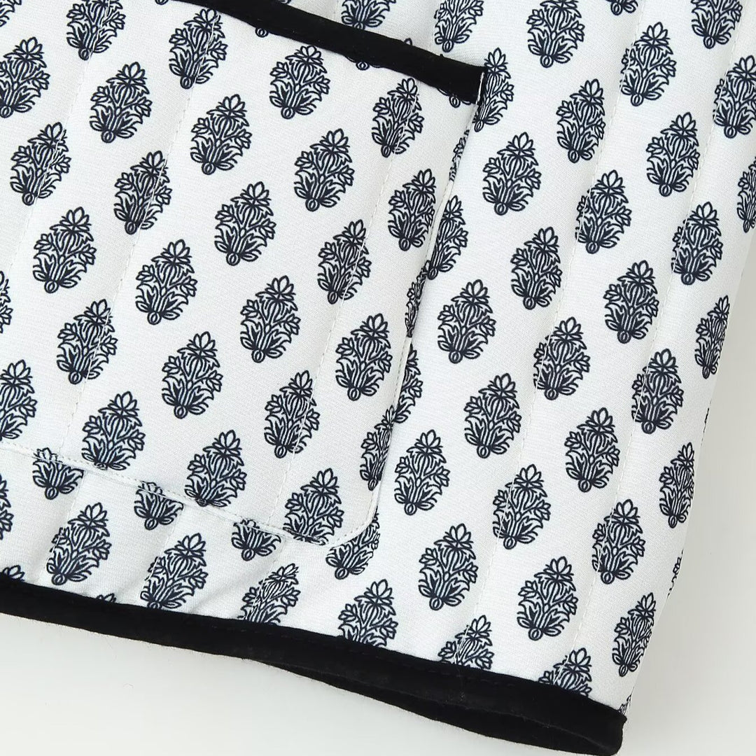 Dame mode kort frakke med blomsterdesign Stilla