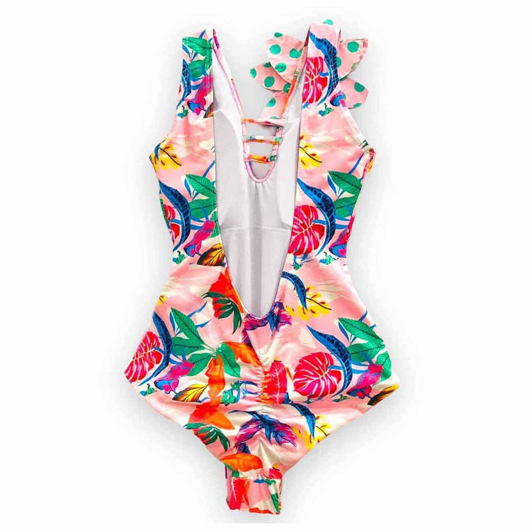 Dame Én-delt Badedragt med unikt blomsterprint og asymmetrisk design Stilla