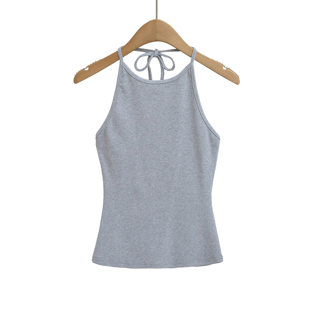 Dame Sporty tanktop med legende rygdetalje og elastisk materiale Stilla