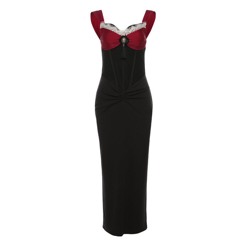 Dame Elegant maxikjole med dekadent bustier-overdel og dekorerede detaljer Skovae