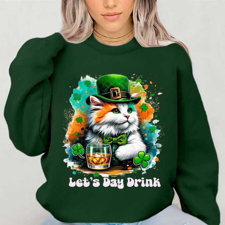 Kvinders sweatshirt med sjov katte-design og inspirerende tekst Stilla