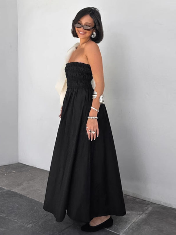 Dame Maxi-kjole med off-shoulder design og elastisk taljebånd Stilla