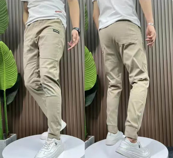 Herren nan sporty Cargojoggerbukser med elastisk talje, snøre og konisk benafslutning Skovae
