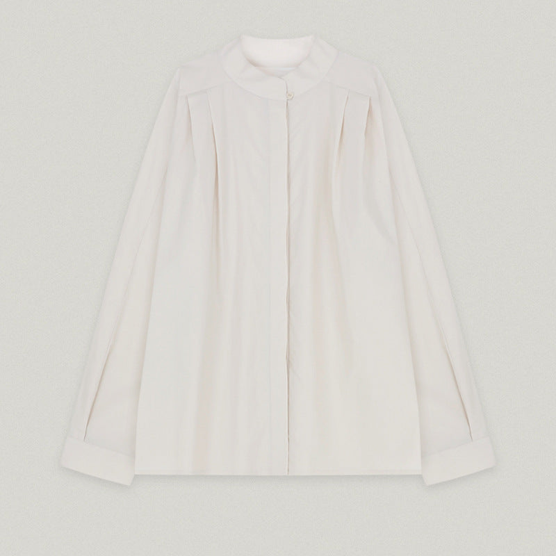 Dame Elegant Blusenshirt med Ståkrave og Faldlægning Stilla