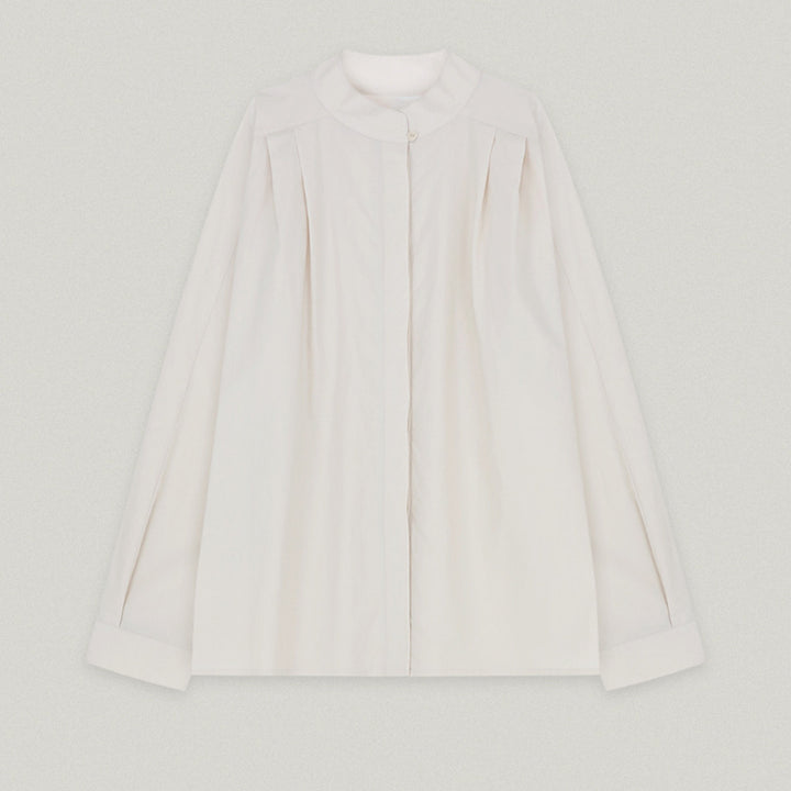 Dame Elegant Blusenshirt med Ståkrave og Faldlægning Stilla