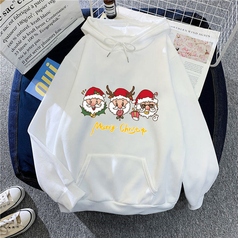 Kvindernes hætte sweatshirt med festligt juletmotiv Skovae