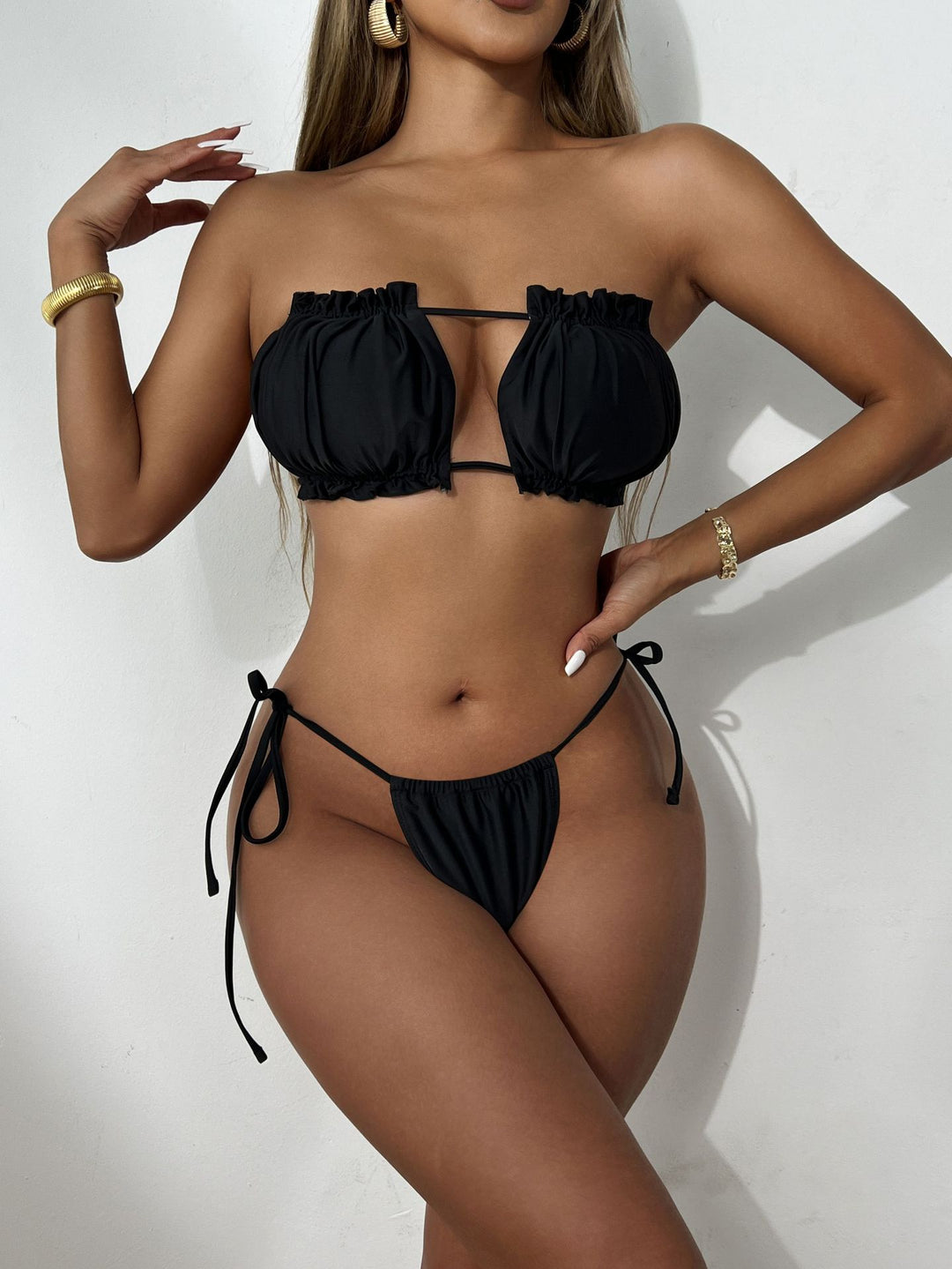 Dame Cut-Out Volant Bikini Sæt Stilla
