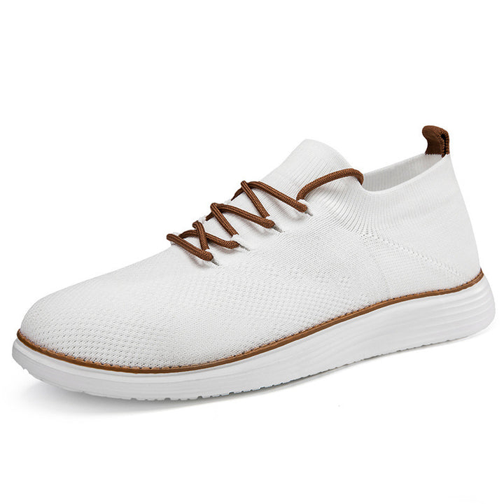 Herrer nan elastisk strik-sneaker i sokke-design med polstret komfortfoders, fleksibel letløbssål og dekorativ snøring Skovae