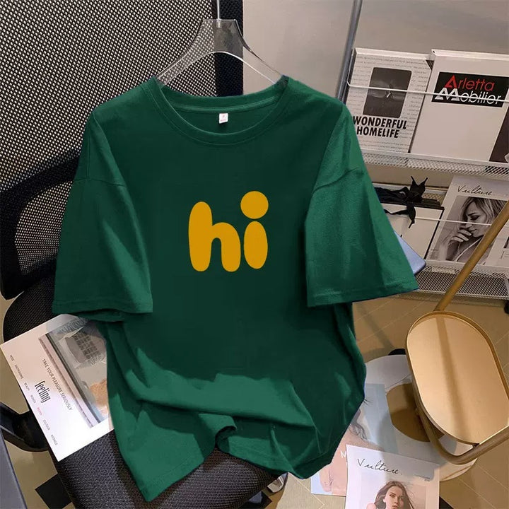 Dame T-shirt med afslappet tekst Stilla