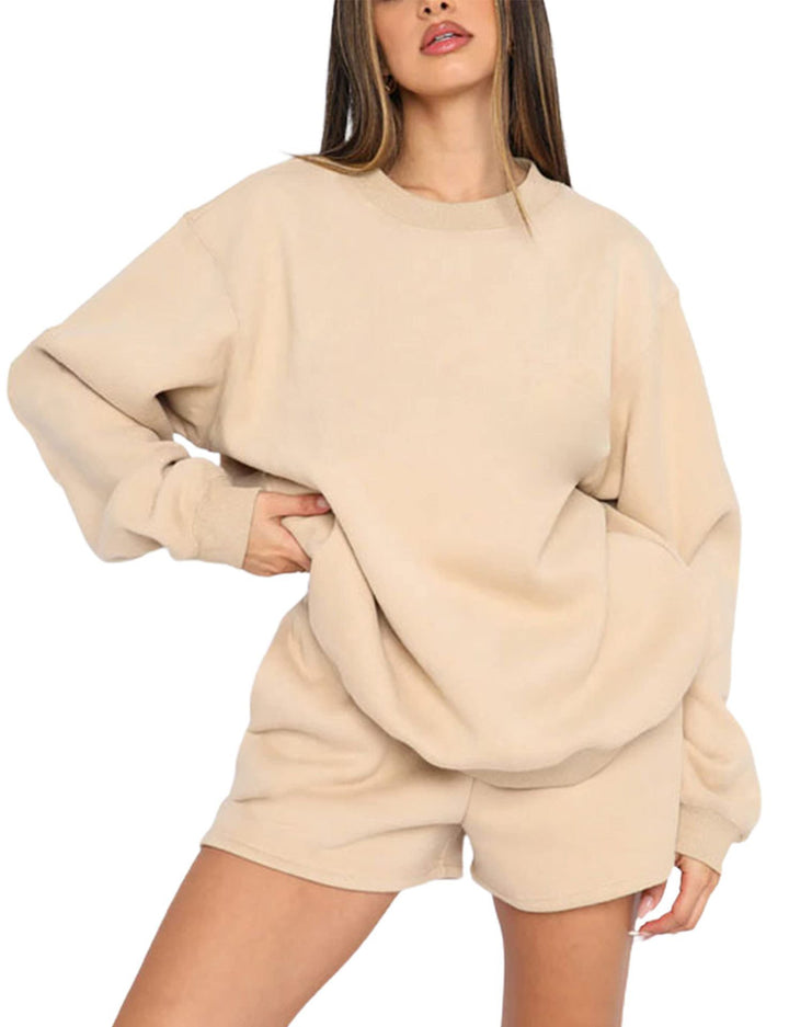 Kvinders Casual Sweater og Shorts Sæt Skovae