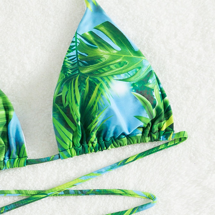 Dame triangel-bikini med raffineret indpakningsdesign Skovae