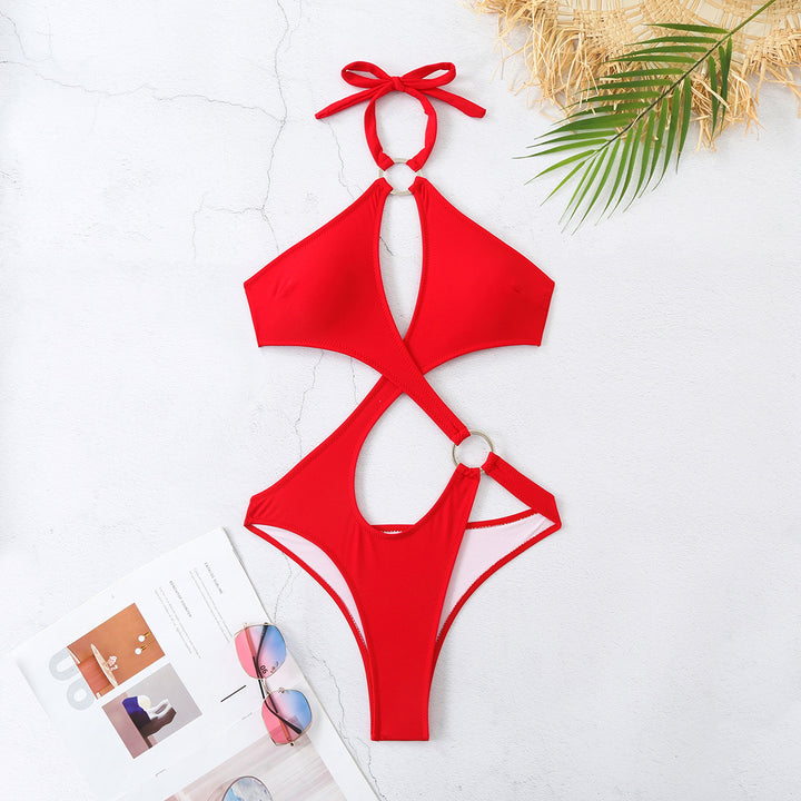 Dame Én-delt Badedragt med trendy Cut-Out-design og smart Ringdetalje Stilla