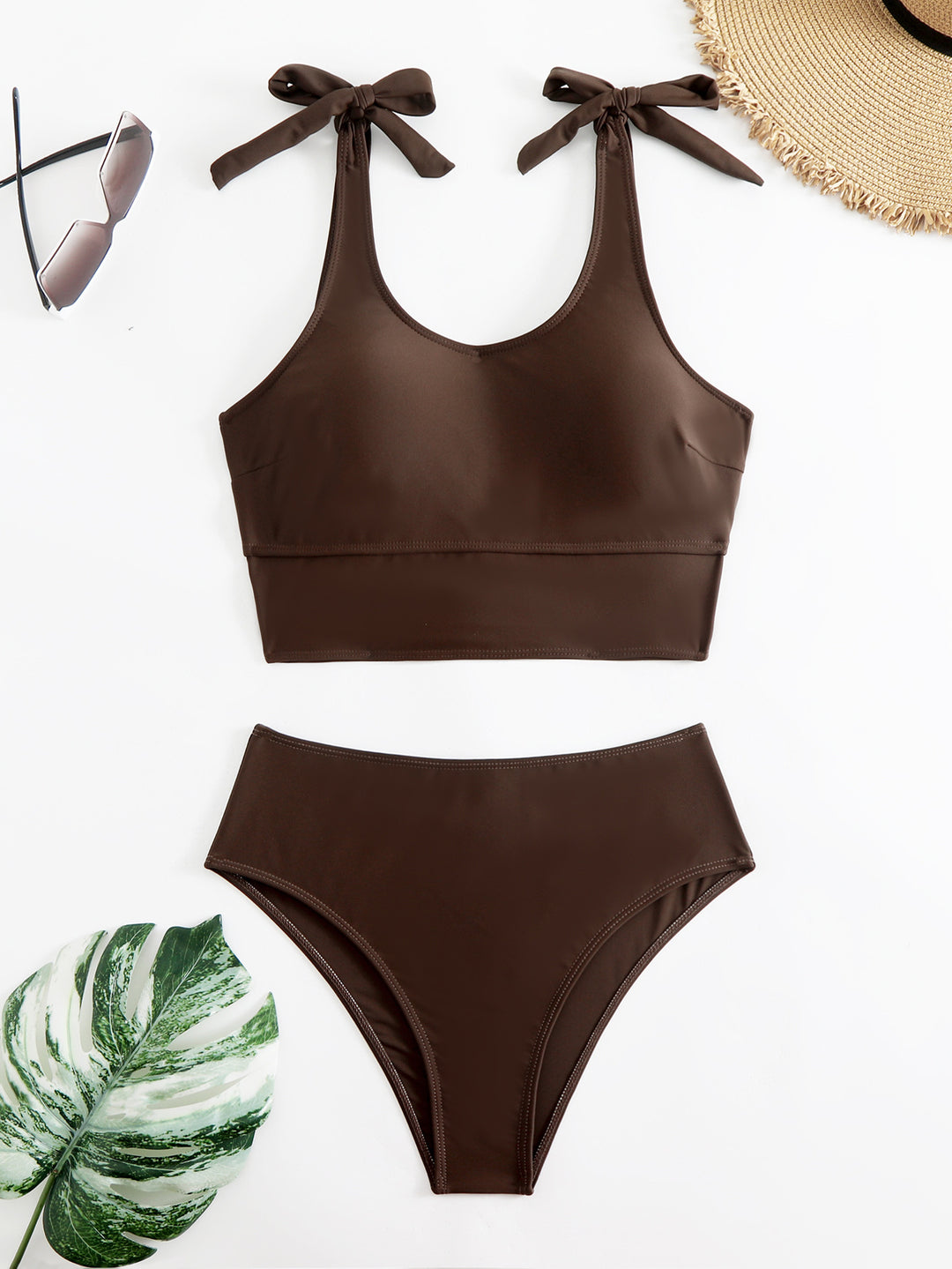 Dame Højskåret Bikini Sæt med justerbare Bindebånd Stilla
