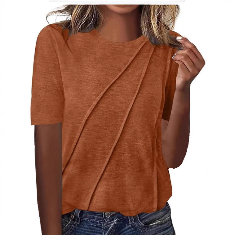 Dame T-shirt med stilfuld drapering Stilla
