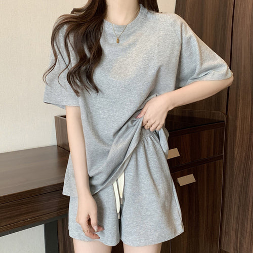 Femme Crop Relaxed Fit Lounge Set med snoretræk detalje Stilla