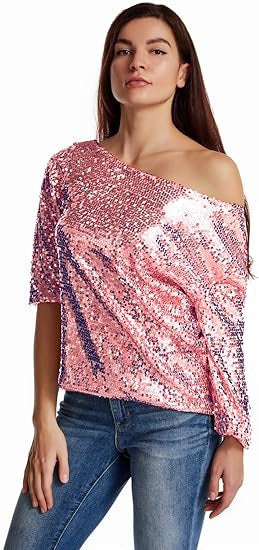Damer Glitrende Paillet Bluse Skovae