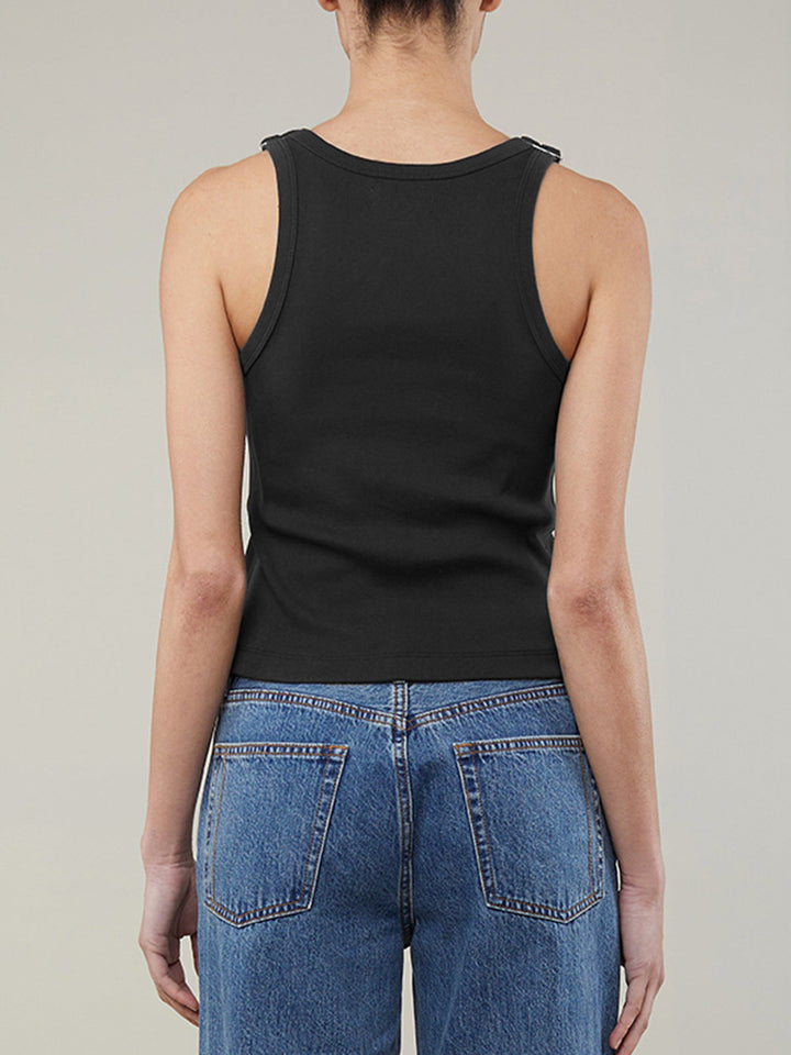 Femme justerbare stropper Crop Top Stilla