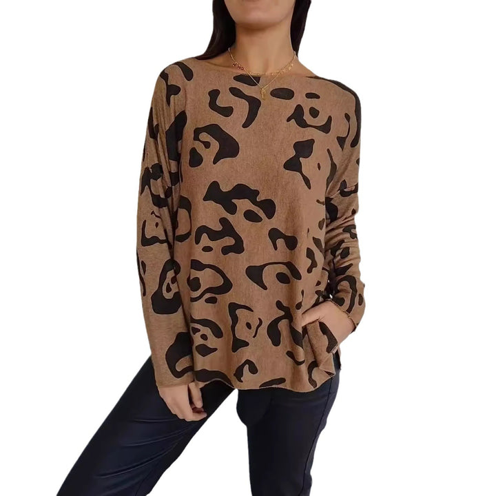 Dame casual sweatshirt med spændende dyremønster og praktisk snit Stilla