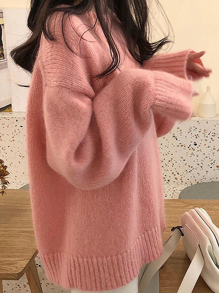 Kvinders oversized strikket sweater med ribbede detaljer Stilla