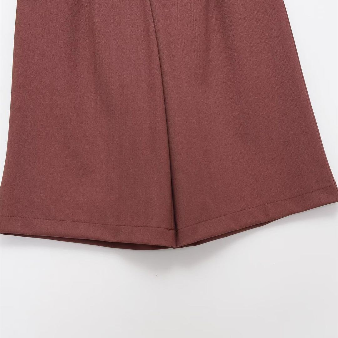 Dame vidde højtalje-shorts med elegant plissering Skovae