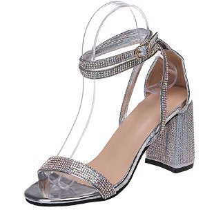 Dame Glamourøse High Heel Sandaler med glitrende Strassdetaljer Stilla