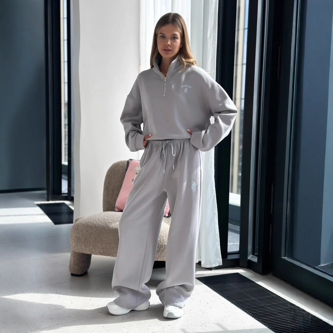 Damer sporty sweater sæt med høj krave og komfortabel pasform Stilla