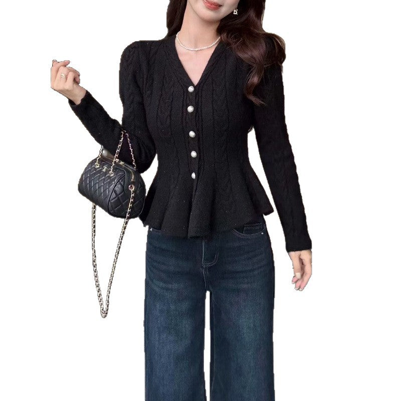 Kvinders cardigan med skræddersyet pasform og kabelmønster Stilla