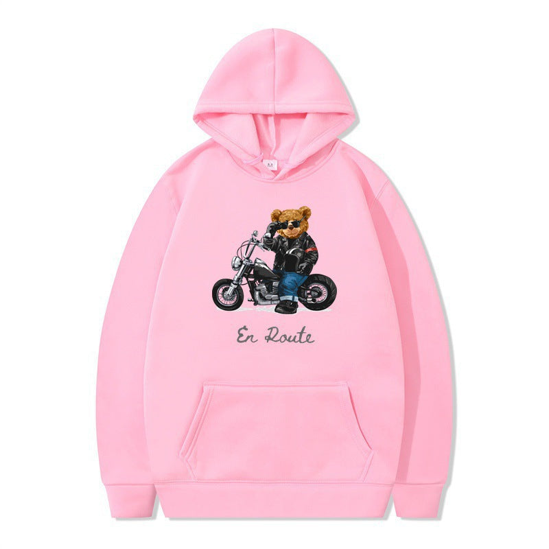 Dame hoodie med unikt bjørne design og afslappet pasform Skovae