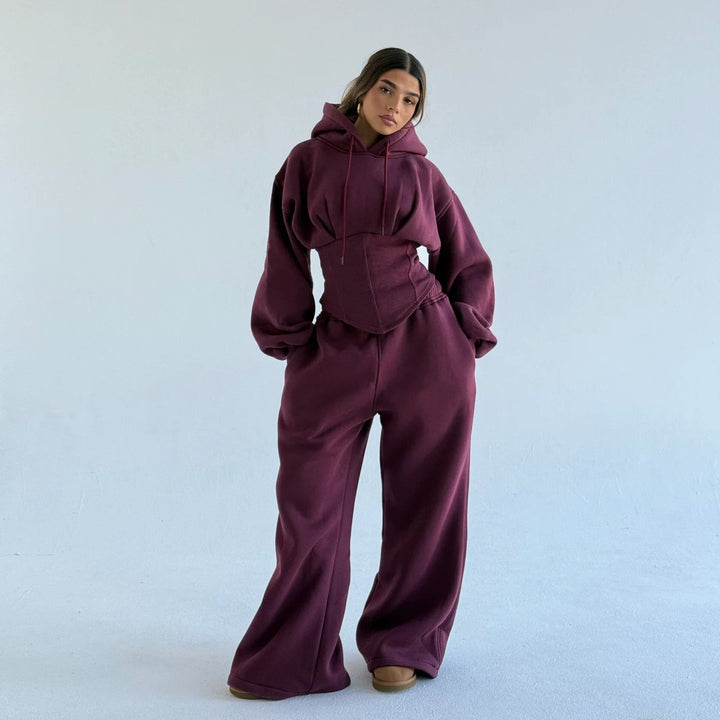 Kvinders casual oversized hoodie med flatterende pasform og bred talje Skovae