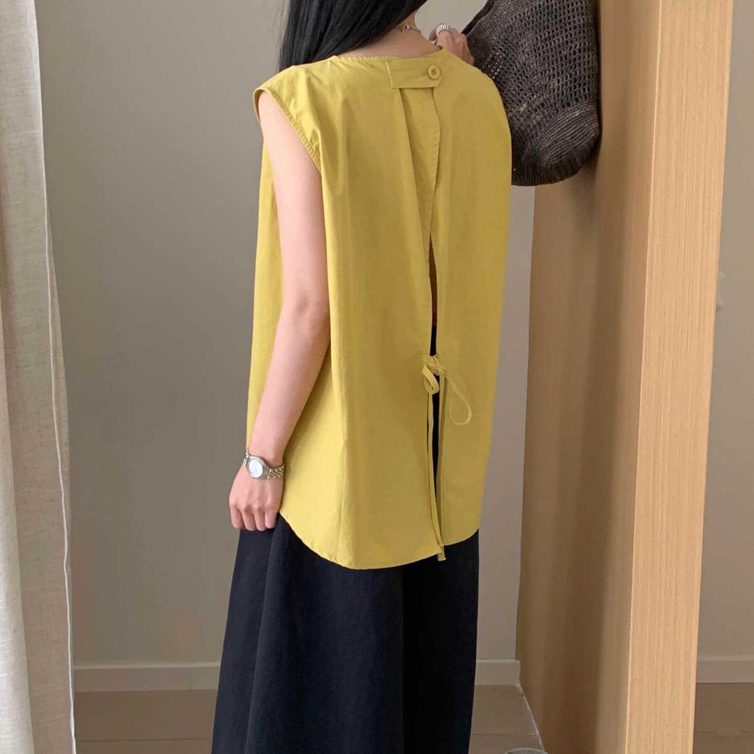 Dame Relaxed Fit Oversized Bomulds tanktop Stilla