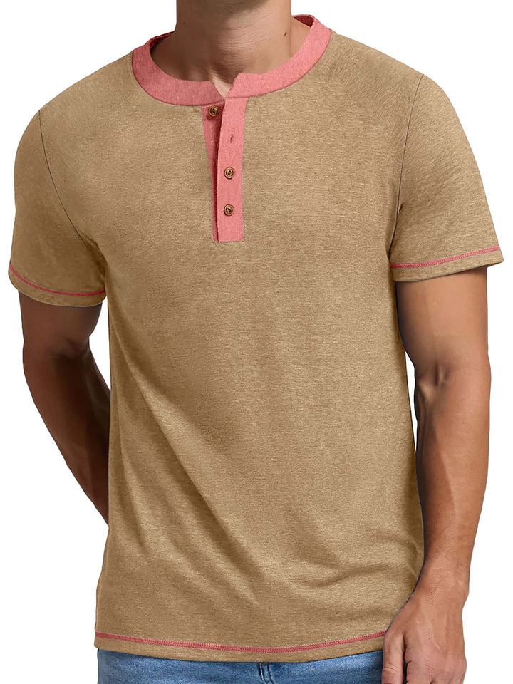 Herre Casual Kortærmet Henley T-Shirt Stilla