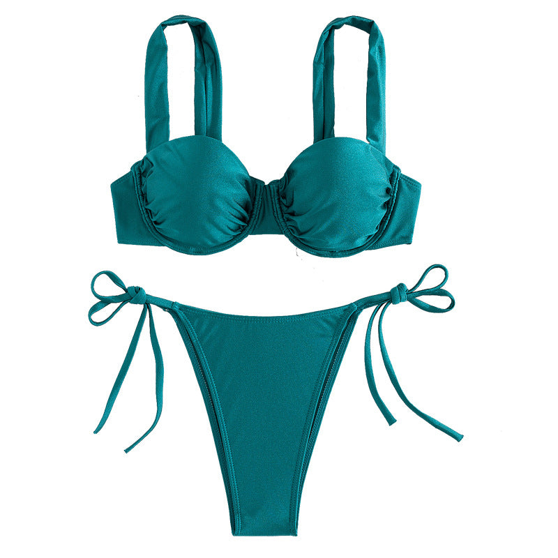 Dame Push-Up Bikini med generøse stropper og stilfulde sløjfer Skovae