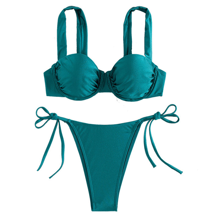 Dame Push-Up Bikini med generøse stropper og stilfulde sløjfer Skovae
