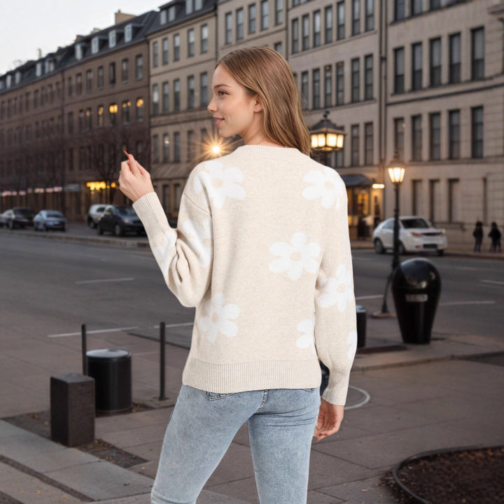 Dame sweater med blomsterdesign og afslappet pasform Stilla