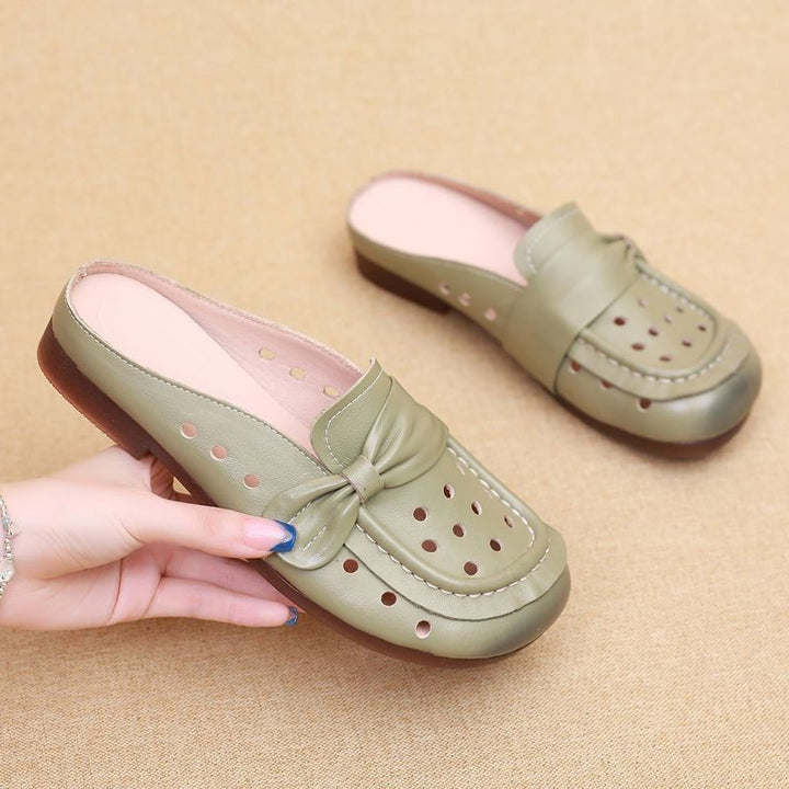 Dame Clogs med perforeret design og mode bue-detalje Stilla