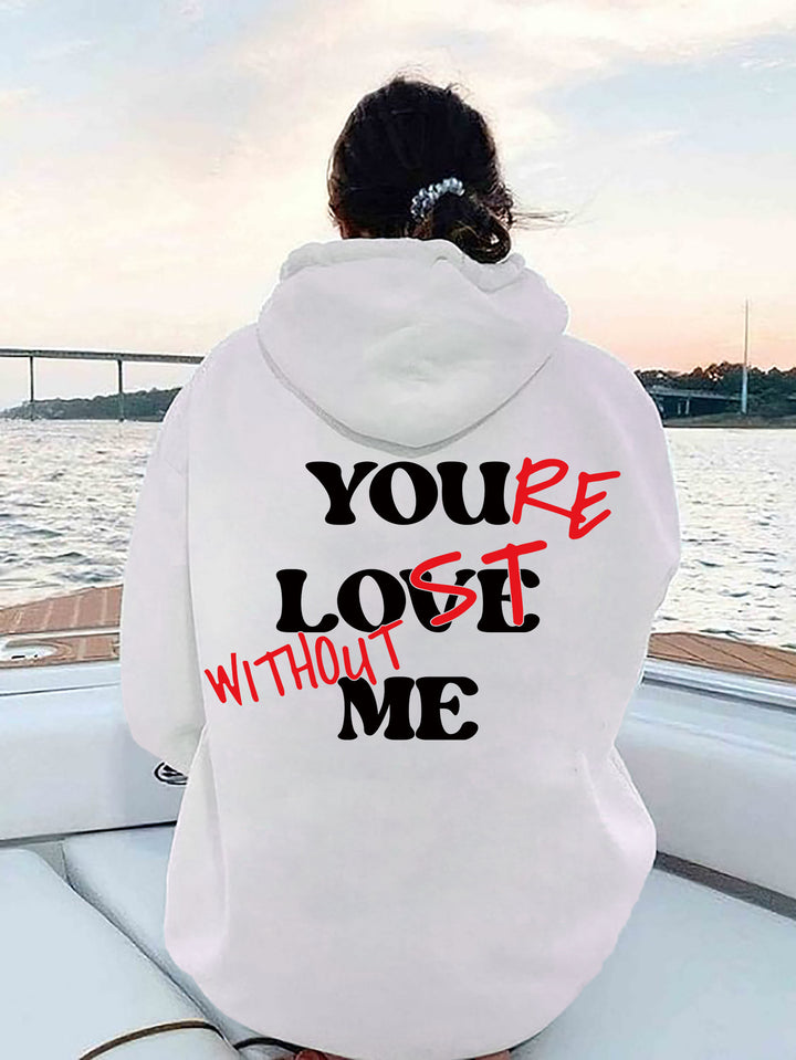 Kvinder Oversized Hoodie med Inspirerende Print Skovae