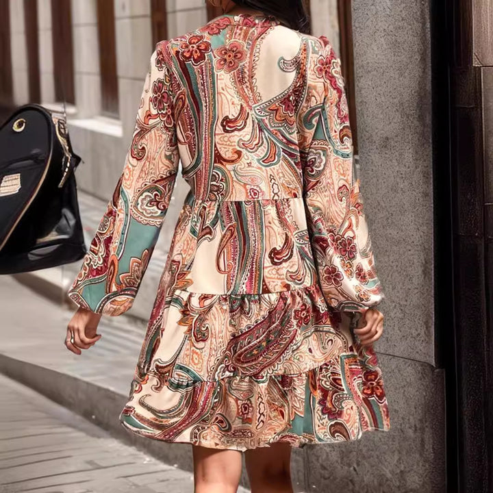 Kvinder Bohemian Paisley Print Midi Kjole Stilla