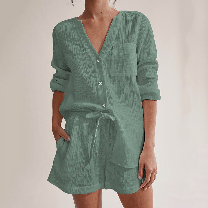 Dame Cozy Button-Up Loungewear Set Stilla
