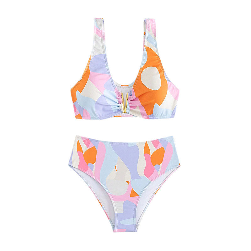 Damer Højskåret Bikini med raffineret Design Skovae