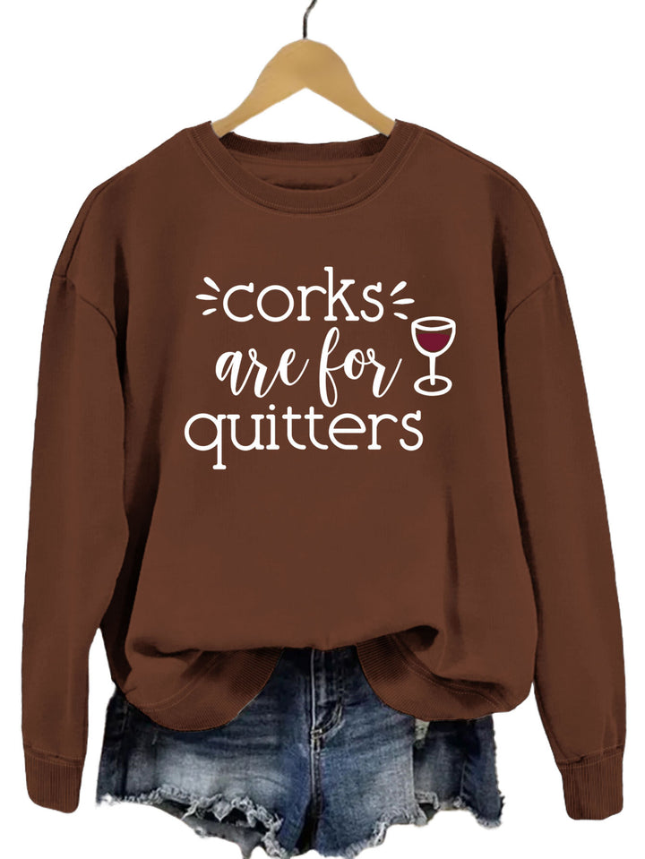 Kvinders sweatshirt med kreativt slogan og afslappet snit Stilla