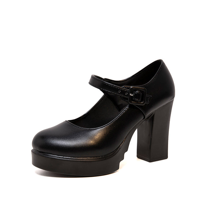 Dame elegante Mary Jane Pumps med dekorativ rem og komfortabel blokhæl Stilla