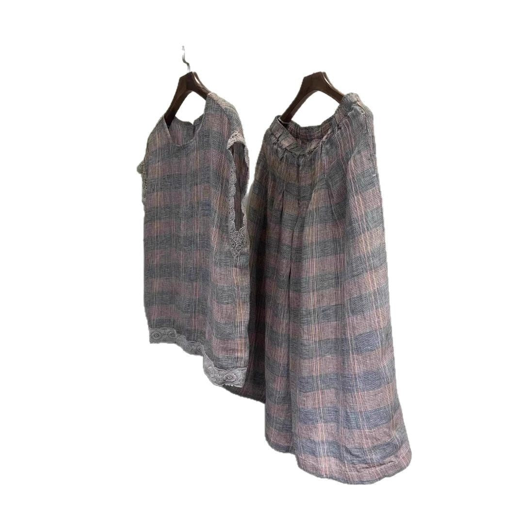 Femme Elegante Linned To-delt Sæt Stilla