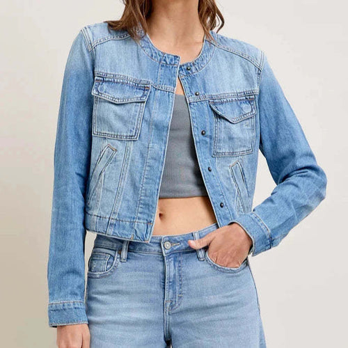 Dame Denim-Jeansjakke med afslappet pasform og moderne detaljer Stilla