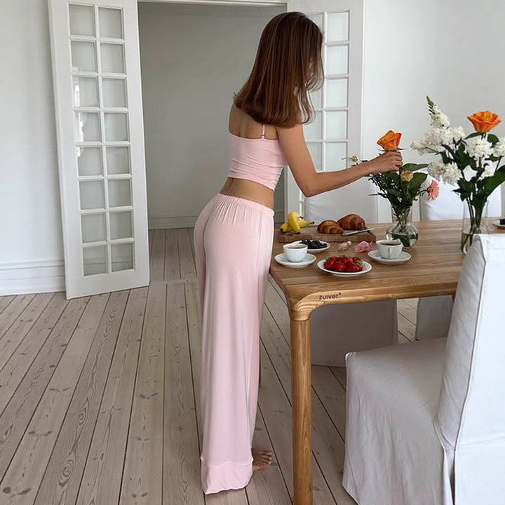 Dame afslappet jumpsuit med vid ben og justerbar talje Skovae