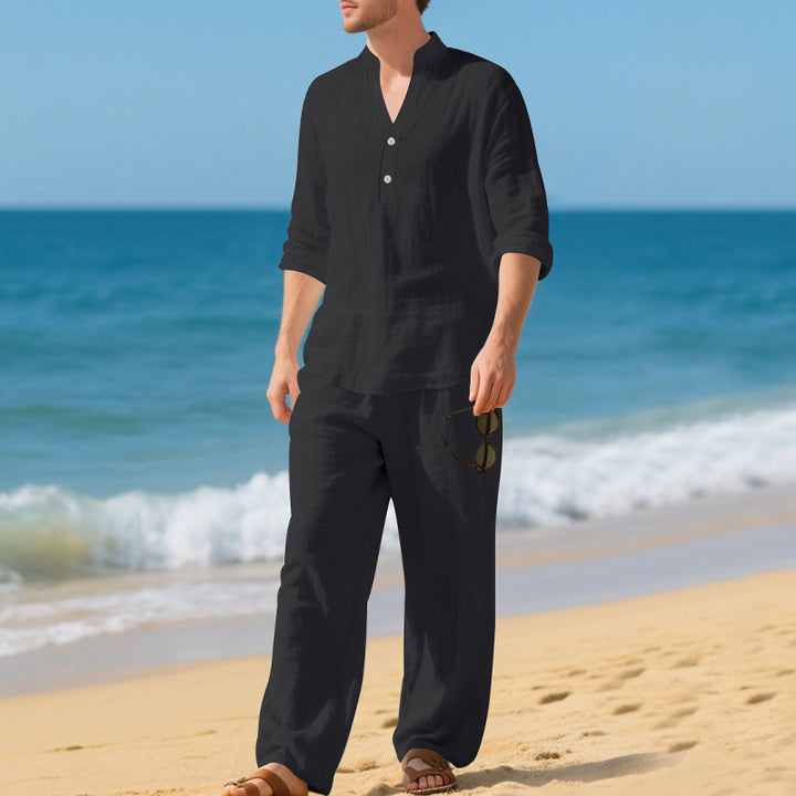 Herrer afslappet strandoutfit med praktisk knapdesign og elastisk bånd Stilla