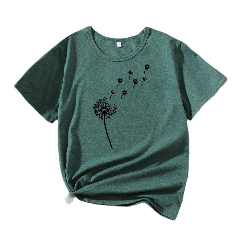Kvinder kunstnerisk mælkebøtte grafik T-shirt Stilla