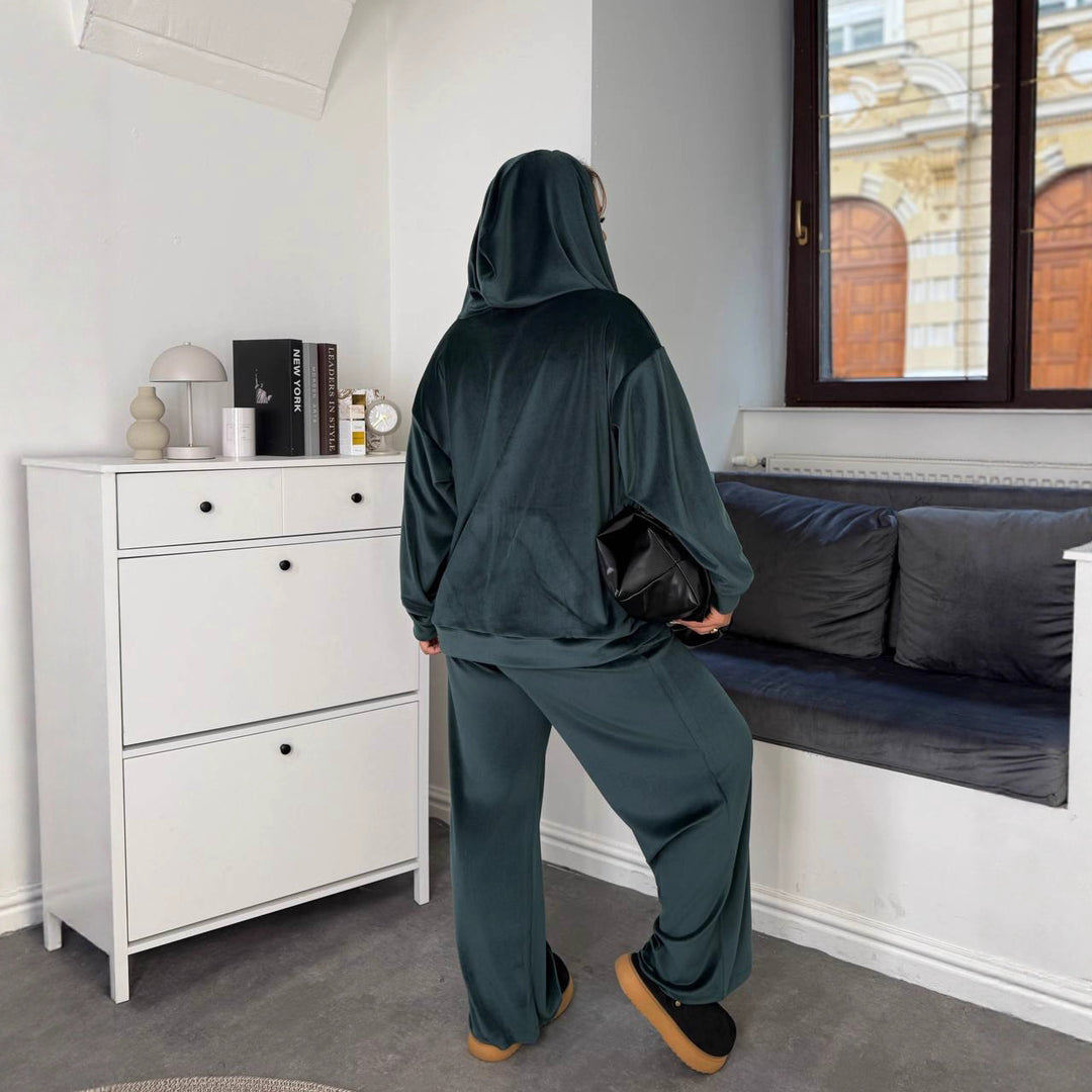 Kvinders sporty hættetrøje tracksuit med elastisk talje Skovae