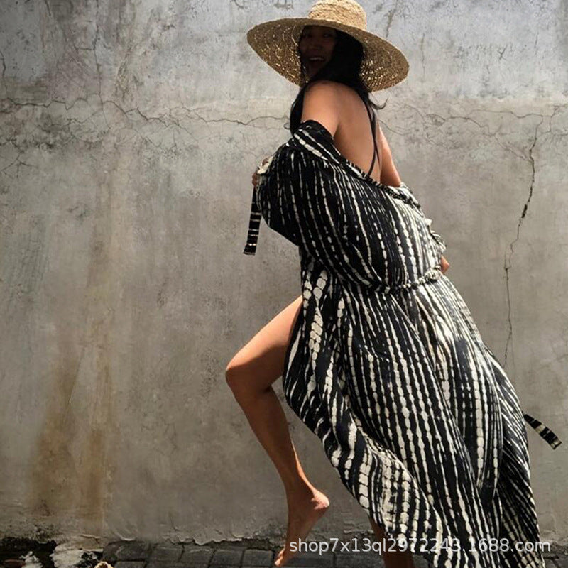 Dame Strandkimono med unikt batikdesign og afslappet snit Stilla