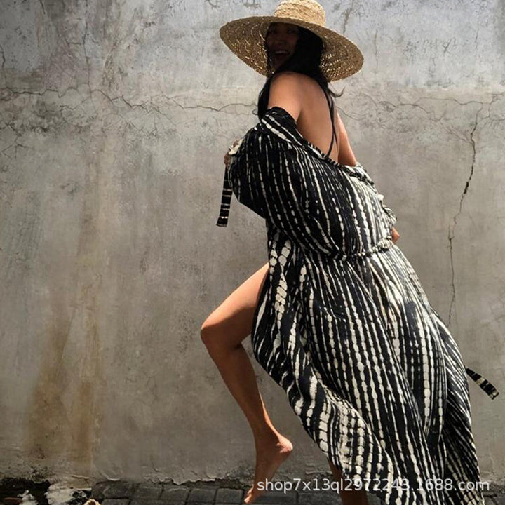 Dame Strandkimono med unikt batikdesign og afslappet snit Stilla